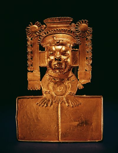 Pectoral del dios Xipe Totec (oro) de Mixtec